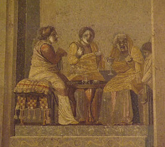 Detail of a Mosaic of a Comedy Scene Signed by Dioscurides of Samos in the Naples Archaeological Museum, July 2012