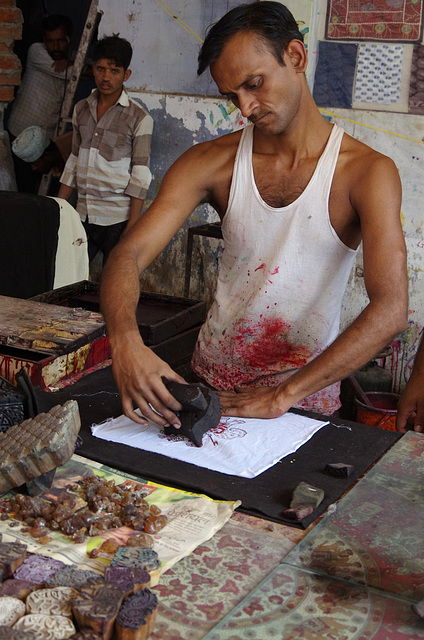 Demonstration of hand-block printing 1