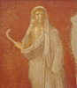 Detail of Saturn in a Winter Cloak Holding a Scythe Wall Painting in the Naples Archaeological Museum, June 2013