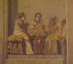 Detail of a Mosaic of a Comedy Scene Signed by Dioscurides of Samos in the Naples Archaeological Museum, July 2012