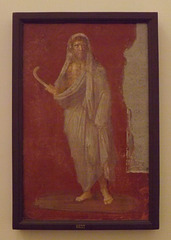 Saturn in a Winter Cloak Holding a Scythe Wall Painting in the Naples Archaeological Museum, June 2013