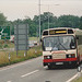 Cambus Millerbus 304 (PEX 620W) on the A11 at Barton Mills - 26 Jun 1993 (197-16A)