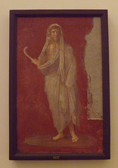 Saturn in a Winter Cloak Holding a Scythe Wall Painting in the Naples Archaeological Museum, June 2013