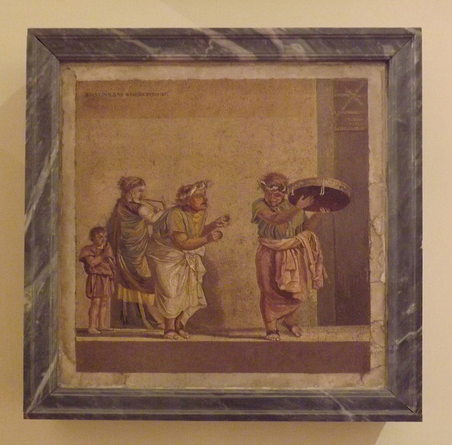 Mosaic of a Comedy Scene Signed by Dioscurides of Samos in the Naples Archaeological Museum, July 2012