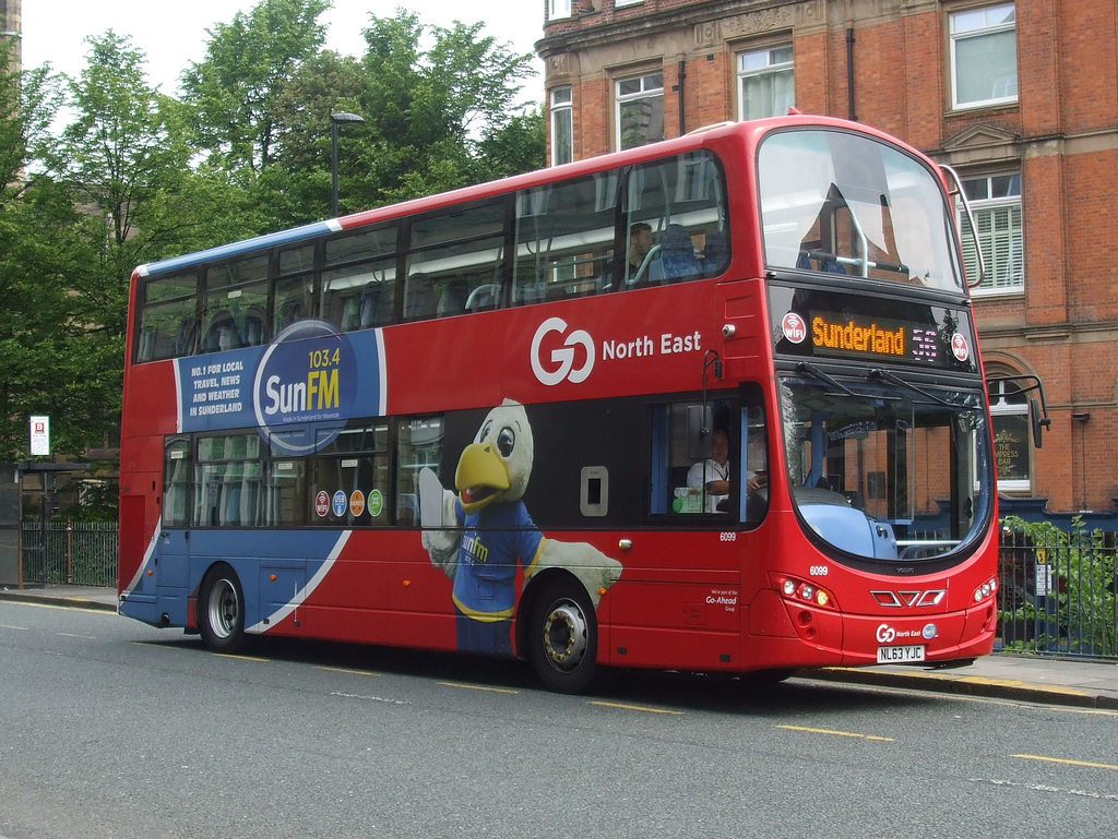 DSCF2744 Go North East 6099 (NL63 YJC) in Newcastle - 2 Jun 2018