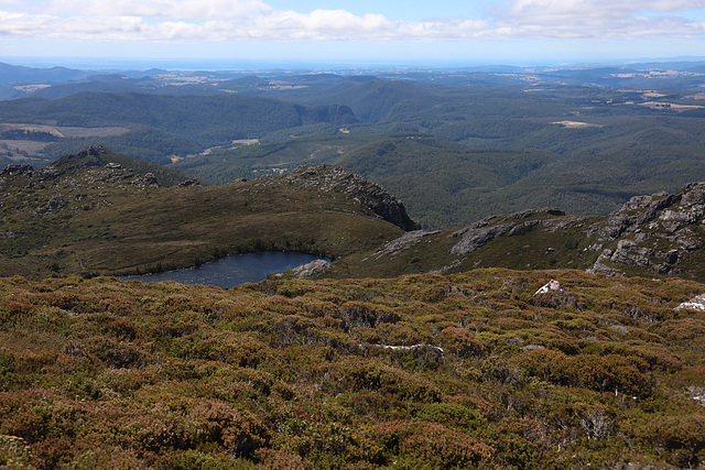 Looking down to Paddy's Lake from the slopes of Black Bluff