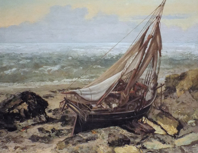 Detail of Fishing Boat by Courbet in the Metropolitan Museum of Art, January 2023