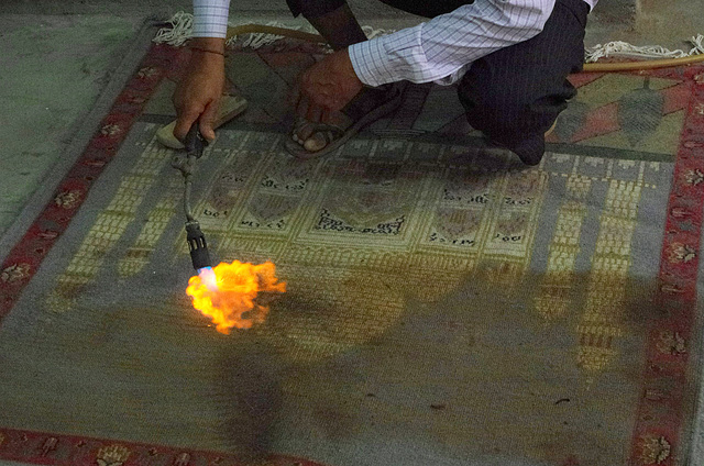 'Proving' the carpet with fire