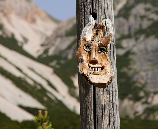 Begrenzungspfosten entlang der Almstraße hoch von Pederü zur Fanes Hütte (PicinPic)