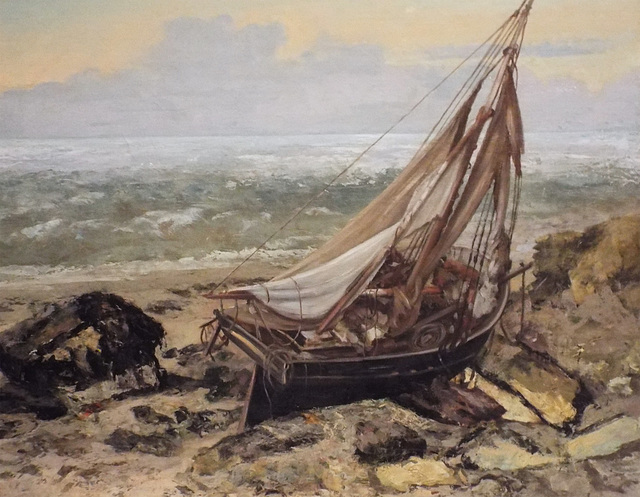 Detail of Fishing Boat by Courbet in the Metropolitan Museum of Art, January 2023