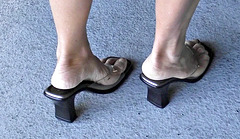 close up clear heels