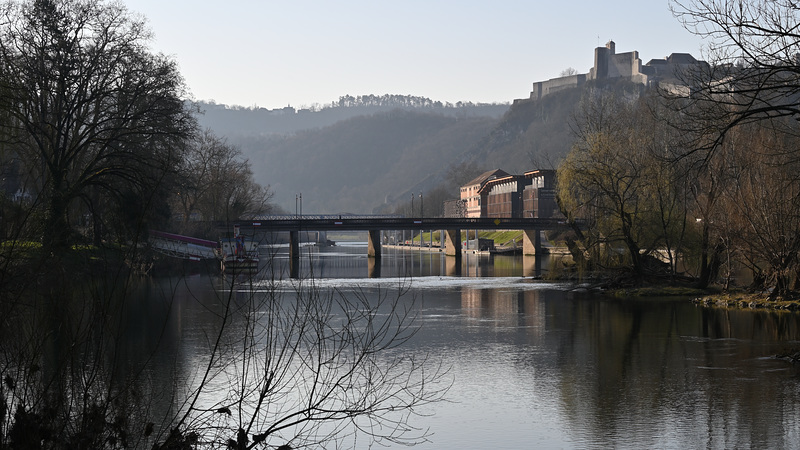 BESANCON:Parc Micaud, la citadelle en haur à droite.