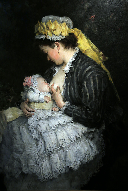 " Une nourrice " -1877 - Huile sur toile de Henri Michel-Lévy