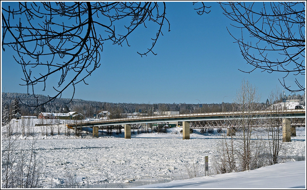 Frozen Fraser River - Quesnel, BC