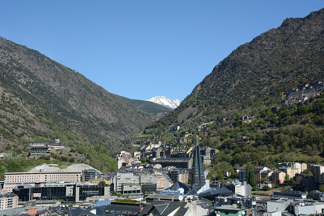 Andorra la Vella and Pic de Coma Pedrosa (2943m) in the Background