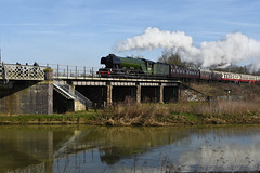 Flying Scotsman crossing River Nene