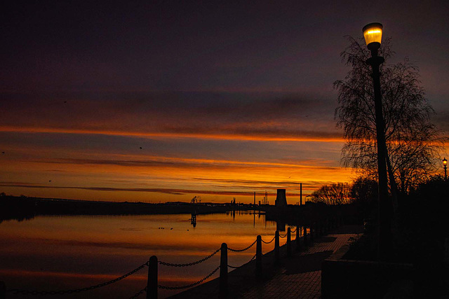 Manchester ship canal pre dawn