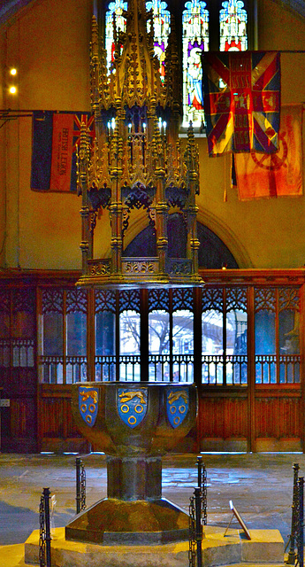 St Nicholas Cathedral.Newcastle.The Font. Early 15th Century