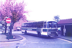 Percivals Motors/Abingdon Coaches 105 (647 PJO) at Mildenhall – 11 May 1985 (17-10)