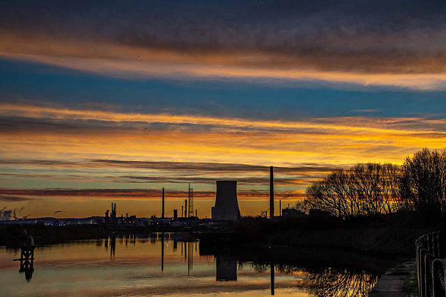 Manchester ship canal at dawn