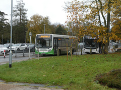 Stephensons 462 (YX11 CTO) and Coach Services CS23 BUS at West Suffolk Hospital, Bury St. Edmunds - 21 Nov 2023 (P1170018)