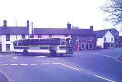 Percivals Motors/Abingdon Coaches 105 (647 PJO) at Mildenhall – 11 May 1985 (17-12)