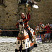 Throwing the well trained falcon into the aire.
