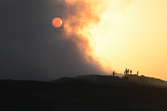 Sunrise over the Crater of the Volcano of Erta Ale