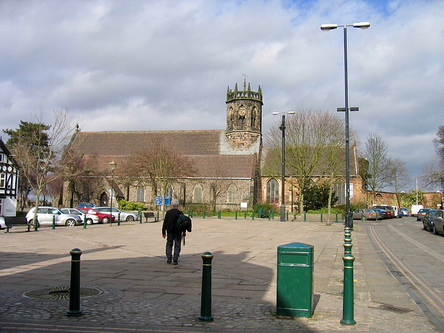 Looking across the Market Place to the Church of St. Mary at Athestone