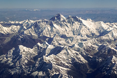 Everest and Lhotse from Druk Air flight Paro-Delhi