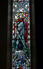 Detail of War Memorial Window, Lowther Church, Cumbria