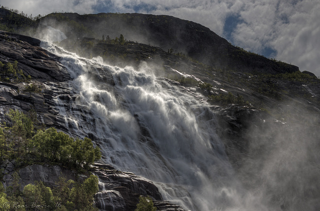 Langfoss waterfall, Etne.