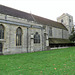 dorchester abbey church, oxon late c13 north choir aisle, c17 window marking the truncated north transept, c12 nave wall, tower rebuilt in the c17 (25)