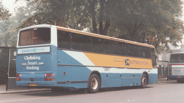 Eastern Scottish B564 LSC (Scottish Citylink livery) in Cambridge - 8 Sep 1989  (also see PiP inserted photo)