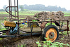 Abandoned trailer in the field