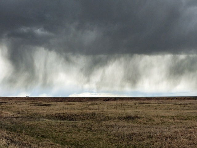 A curtain of rain clouds