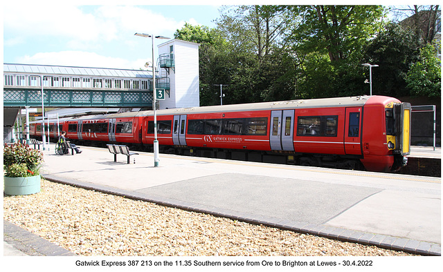 Gatwick Express 387 213 Lewes 30 4 2022