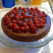 Chocolate Cake Topped With Cherries