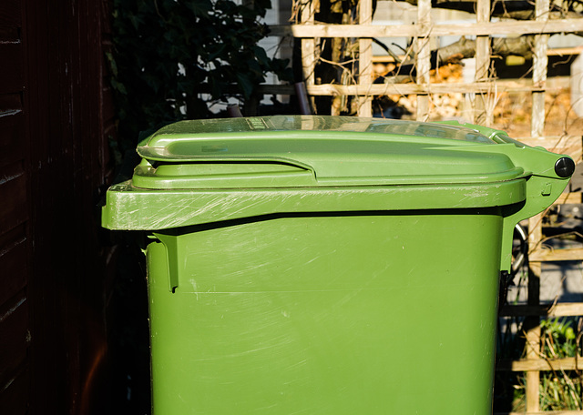 A Green Wheelie Bin