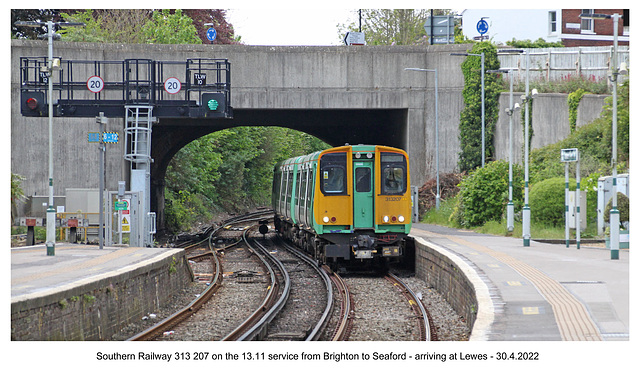 Southern Railway 313 207 Lewes 30 4 2022