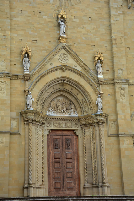 Italy, The Door to the Cathedral of Arezzo