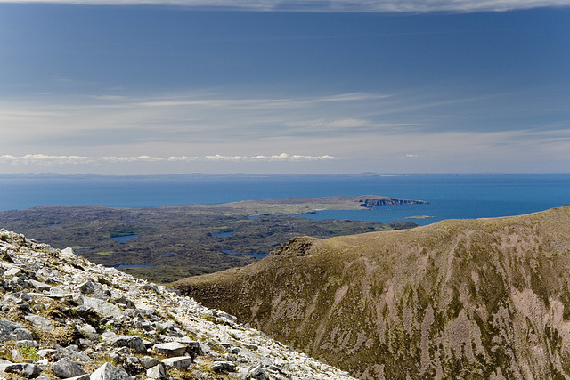 Quinag: Westerly view over the Minch