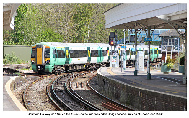 Southern Railway 377 466 Lewes 30 4 2022