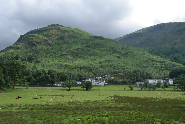 Patterdale village  and Arnison Crag