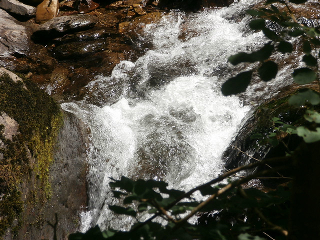 Water cascading down the rocks