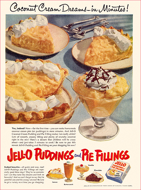 Jello Pudding Mix Ad, c1953