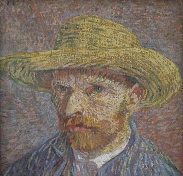 Detail of the Self-Portrait with a Straw Hat by Van Gogh in the Metropolitan Museum of Art, May 2011