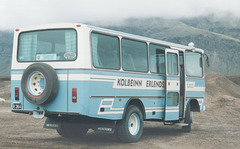 Kolbeinn Erlendsson’s Mercedes-Benz coach R 364 during a stop at a pumice quarry on road 26 near Burfelsstod, Iceland - 22 July 2002 (491-06)