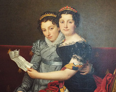 Detail of the Portrait of the Sisters Zenaide and Charlotte Bonaparte by David in the Getty Center, June 2016