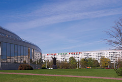 Blick auf das Denkmal für Francysk Skaryna